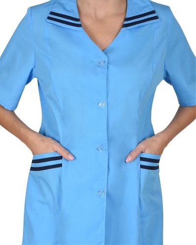 Костюм "ЖЕНЕВА" женский: куртка, брюки светло-голубой с тёмно-синим (СТ)