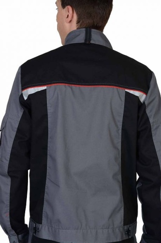 Куртка "СТАН" :  ср-серая с черной и красной отделкой