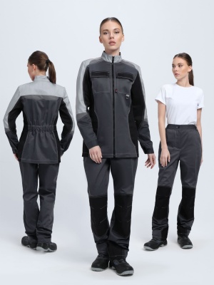 Костюм женский Формула-1 IMP (тк.Смесовая,240) брюки, т.серый/св.серый/черный