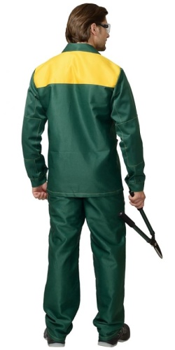Костюм "Стандарт": куртка,  брюки зелёный с жёлтым