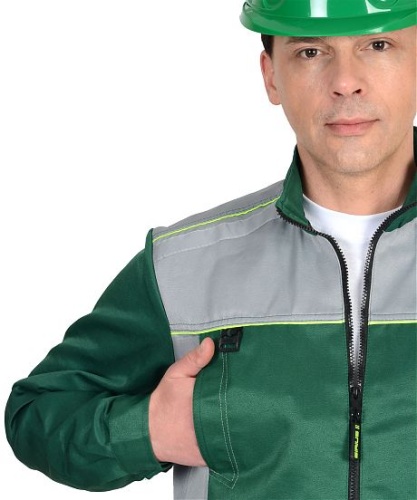 Костюм "ПРАКТИК-1"летн.: куртка, п/к. зеленый с серым  